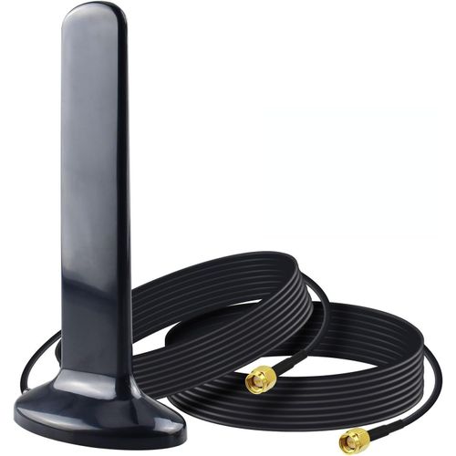 5G 4G Antenne WiFi 10dBi 600-6000MHz Haute Gain Câble Antenne Double SMA Mâle 2M avec Base Magnétique Solide pour Routeur sans Fil 4G 5G LTE, Réseau NB-IoT, Caméra de Sécurité sans Fil