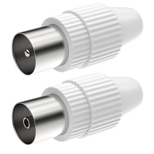 Prise Antenne TV Fiche Coaxiale Mâle & Femelle Coupleur Pour Télévision Par Câble IEC TV Antennes SAT Installations BK 4K UHD Blanc