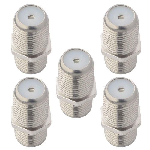 Lot de 5 Connecteur F Femelle Connecteur Coaxial Fiche F Femelle Adaptateur d'Antenne TV Raccord F Connecteur de Prise F de Changeur de Genre de Joint de Coupleur