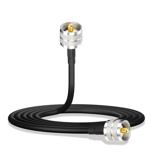 Câble Coaxial PL259 Câble Antenne CiBi 1m UHF PL-259 Mâle a Mâle Faible Perte RG58 50 Ohm pour Tosmeter CB Twayrdio CB Puissance SWR Mètre Amplificateur Linéaire Charge Fictive Radio Amateur
