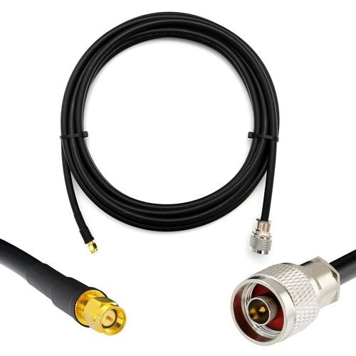 MEVRONISSHOP-N mâle étanche à SMA mâle 20m Cable coaxial 50ohm 5D-FB Ø7.5mm Câble d'extension exterieur à faible perte rallonge pour Routeur WIFI Radio Antenne LTE GSM Amplificateur 4G 5G 6G LTE Hots