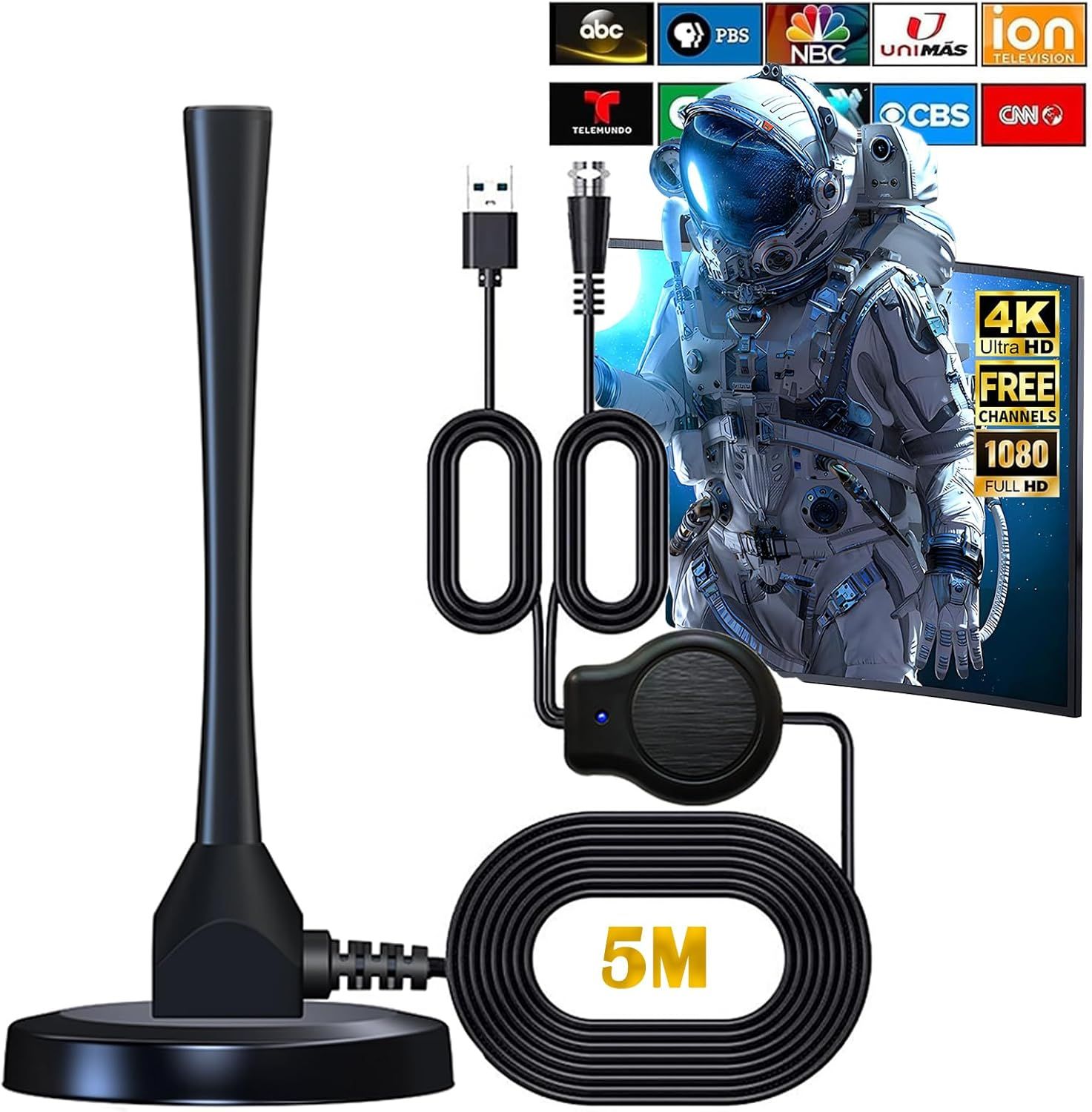 Antenne TV Intérieur, 36DBI 200 Km D'autonomie Antenne TNT Puissante Interieure Signal Amplificateur Booster Avec Soutenir Tv Hd 1080p 4k Fm Vhf Uhf Fiche Technique Et Prix Au Maroc