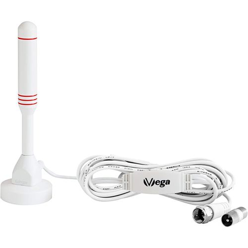 Antenne 24 DVBT2 - Antenne mobile Mini HDTV d'intérieur pour téléviseur, qualité maximale du signal grâce au noyau en aluminium, câble de 3 m DVB-T2, antenne TV freenet TV intérieur extérieur