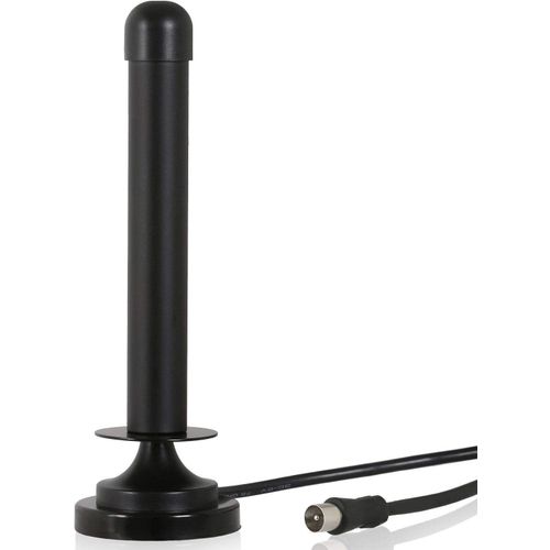 DVBT2 HD/DVBT Antenne TV/Radio Numérique pour TV/PC,Antenne passive Chambre avec Socle Magnétique et Haute Puissance de Réception (Gain: 6dBi/Longueur de Câble: 300 cm),Noir