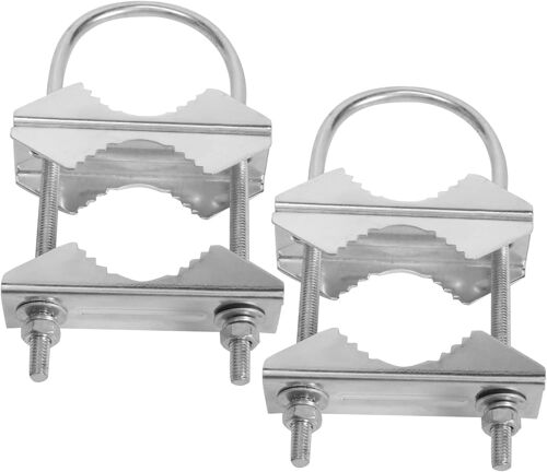 Pince de Mât D'Antenne Double Support de Mâchoire en V Boulons en U MatéRiel de de Tuyau 2 Ensembles pour Antenne WiFi, Antenne TV