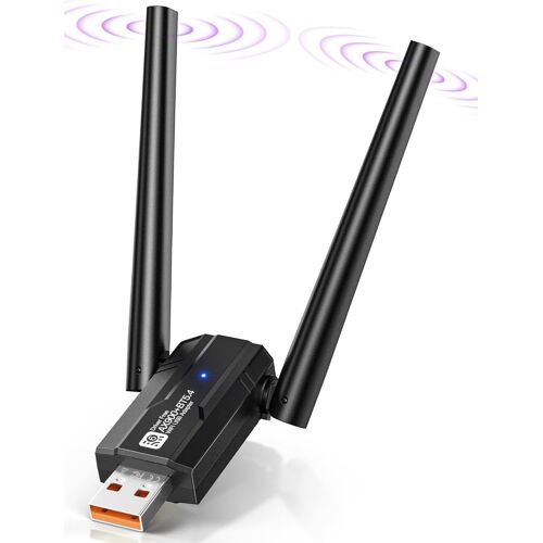 lbgwp60-2 En 1 Dongle Bluetooth 5.4,Clé Wifi Usb Pour Pc, 900Mbps 2.4Ghz, 5.0Ghz Mit 5Dbi Antenna Wifi, Adaptateur Bluetooth Plug Et Play, Cle Bluetooth Pour Pc Kompatibel Mit Windows 11,10