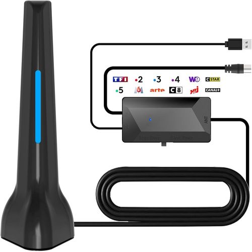 Antenne TV intérieur TNT HD Puissante-Antenne TV Intérieur Puissante TNT HD 2025,avec Base magnétique,Compatible avec Portable 4K 1080P avec amplificateur de Signal.[P2]