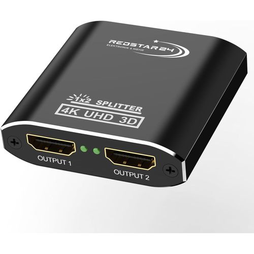 HDMI Splitter 4K@60Hz,1 Entrée 2 Sorties HDMI,Répartiteur HDMI 1 in 2 Out,Prend en Charge HDCP,4K,3D,UHD,1080P-Compatible avec Xbox,PS4,Roku,Firestick,HDTV et Apple TV