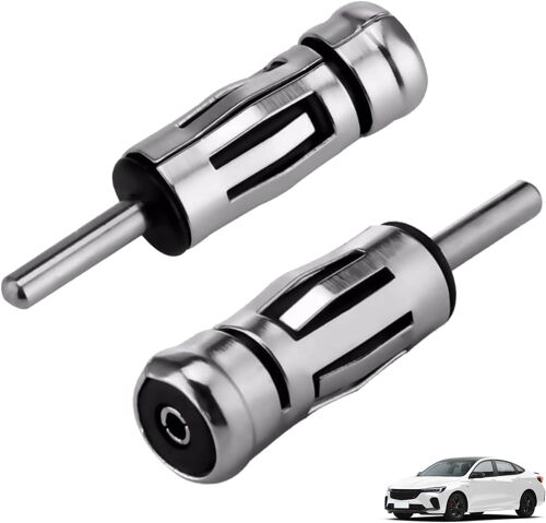 2 Pièces Adaptateurs Antenne DIN Mâle vers ISO Femelle, Connecteur Autoradio Voiture Universel Coaxial, Compatible avec Stéréo de Véhicule, Antenne, Câble Radio, Installation sans Outil Plug & Play