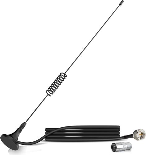 Antenne Radio Dab FM Interieur 75 ohm Base Magnétique Compatible avec Amplifiée Récepteur Chaîne Stéréo Sintonizzatore HiFi