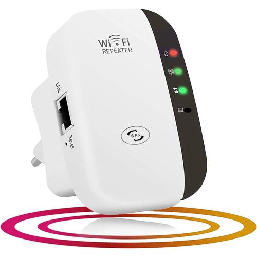 WiFi Répéteur 300Mbps Wireless Mini Repeater sans Fil Adaptateur Amplificateur de Signal Wireless Répétiteur, 2.4GHz Antennes Intégrées Norme,1 Port Ethernet, Protection WPS