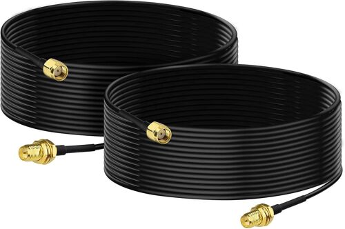 Cable RP-WiFi Antenna Extension Cable 5 m RP-Male to Female RG174 for Extension Telesurveillance Router WiFi IP Camera Wireless Network Card Mini PCI Express PCIE,2-Pack