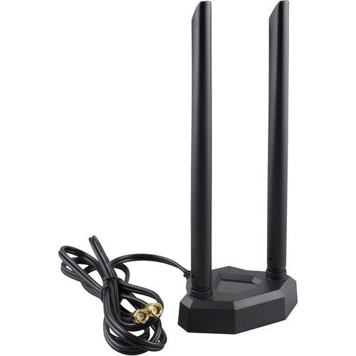 BOOBRIE Antenne WiFi 2.4GHz/5.8GHz Omnidirectionnelle Base Magnétique Puissante avec Câble d'Extension RG174 RP-SMA Mâle 2M Antenne WiFi PC Routeur de Bureau Répéteur Signal pour Cartes WiFi Carte PCI
