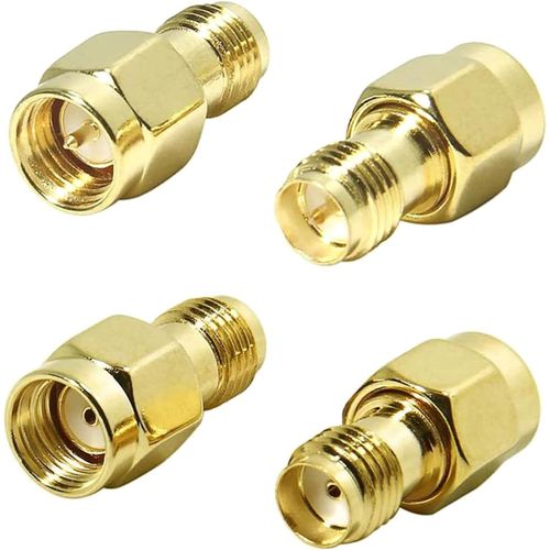 4 Pack Adaptateur de connecteur RF SMA mâle vers RP-SMA femelle/SMA femelle vers RP-SMA mâle,mpédance 50 Ohms,Faible Perte,Compatible avec Antenne Wi-Fi,Amplificateur de Signal,Répéteurs,Radio