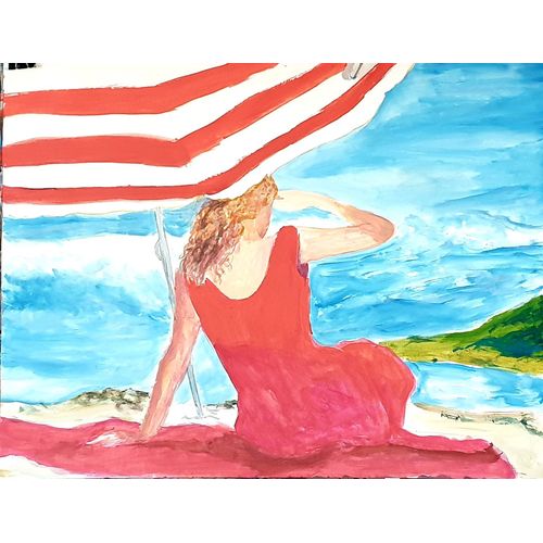 Tableau . On the Chris Rea peinture acrylique sur papier 50x64 cm