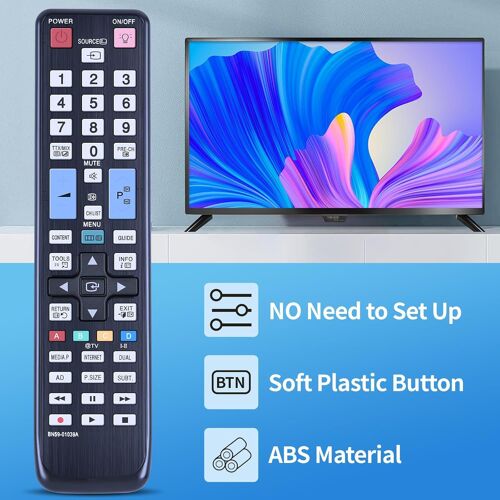 BN59-01039A Télécommande compatible avec Samsung Smart TV LE32C650 LE32C670 LE37C650 UE40C5100 LE46C652 LE46C670 LE55C650 LE55C670 LE60C650 UE32C650 620 UE. 32C6710 UE32C6500