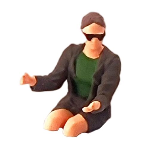 Miniature 1/64 Scale Painted Figure Driver Scene Decor Children Toy S Gauge Glasses Women Green