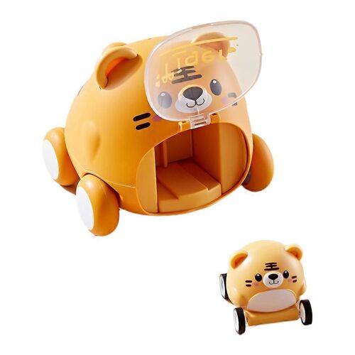 Children's Simulated Brown/White/Yellow Pull Back Car Toy Kids Simulated Pull Back Car Lifelike Friction Toys Yellow-Jaune