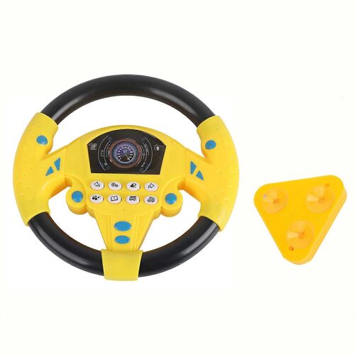 Baby Educational Copilot Steering Wheel Music Children Intelligent Toy-Jaune