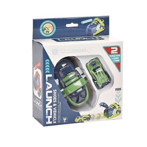 Running Shoes Catapult Car InertiaEjection Cars Childrens Toy Car Xmas Gifts-Vert