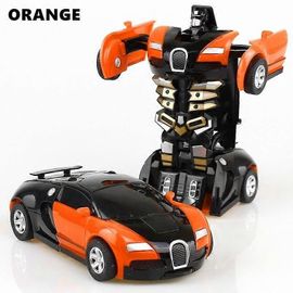 Deformation Robot Inertial Impact Toy Car Toys for Children Kids Boys Girls Car Model Christmas Gifts-Bleu