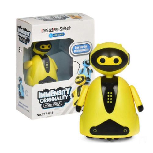 Follow Any Drawn Line Magic Pen Toy Inductive Robot Model Children Kids Toy Gift-jaune
