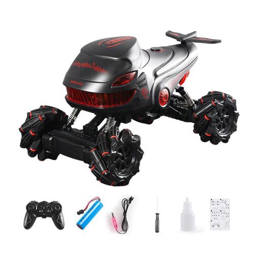Remote Control Drift Car 4x4 Stunt Car Toy Model Play Vehicle Car LED Rotating Offroad Car Toy Children Electronic Gift-Télécommande à poignée rouge