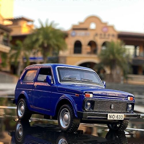 1:32 LADA NIVA Classic Car Alloy Car Diecasts Toy Vehicles Metal Toy Car Model High Simulation Collection Childrens Toy Gift-Bleu