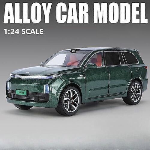 1/24 Li L9 SUV Alloy Diecast Car Model Toy Simulation Vehicle Pull Back Sound Light Collection Toys for Children Birthday Gifts-Vert