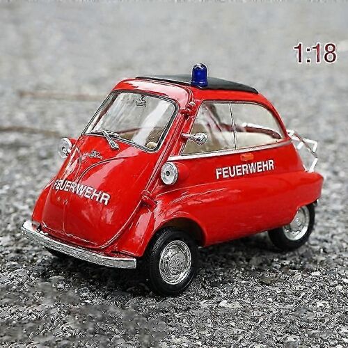 1:18 Isetta Toy Alloy Car Diecasts Toy Vehicles Car Model Miniature Scale Model Car Toys For Children-camion de pompiers rouge