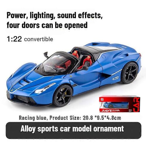 (foam box) Simulation 1:22 Rafah convertible alloy sports car model accessories children's toys-bleu