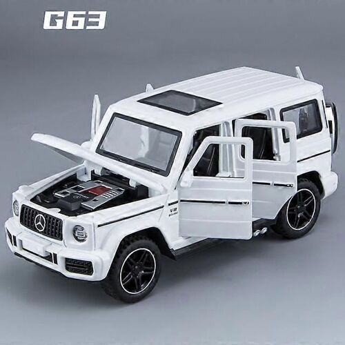 1:32 G63 SUV Alloy Model Car Toy Diecasts Metal Casting Sound and Light Car Toys For Children Vehicle-Blanc