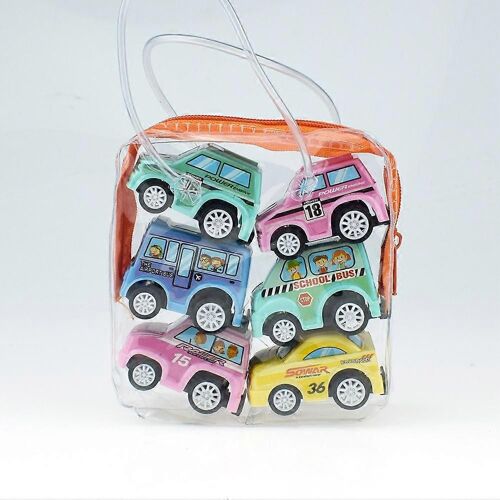 6Pcs Pull Back Car Toys Mobile Machinery Shop Construction Vehicle Fire Truck Taxi Model Baby Mini Cars Gift Children Toys GYH-6 voitures