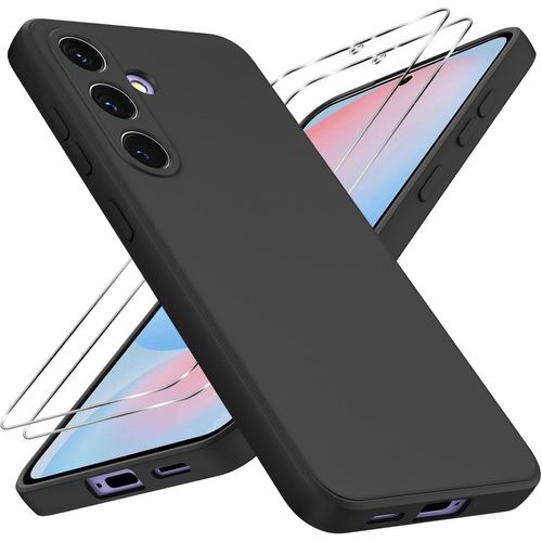 Coque Pour Samsung Galaxy S24 Fe Avec 2 Pièces Verre Trempé, Ultra Mince Souple Tpu Silicone Liquide Étui Protection Antichoc Anti-Rayures Bumper Housse Pour Samsung S24 Fe 6,7"", N[Mag6203981]