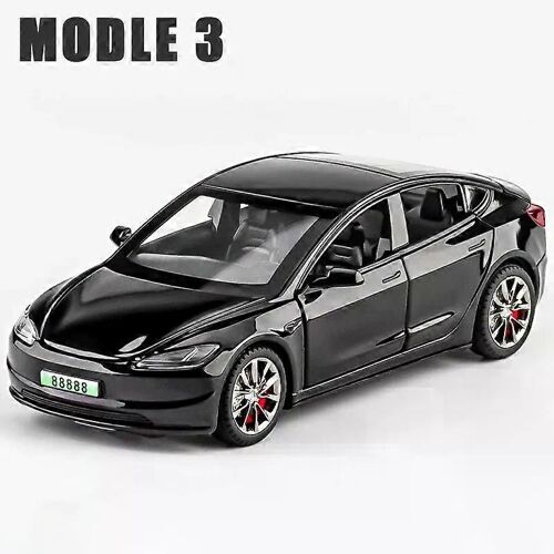 2024 NEW 1:32 Model3 Model 3 Alloy Model Car Toy Diecasts Metal Casting Sound and Light Car Toys For Children Vehicle-Noir