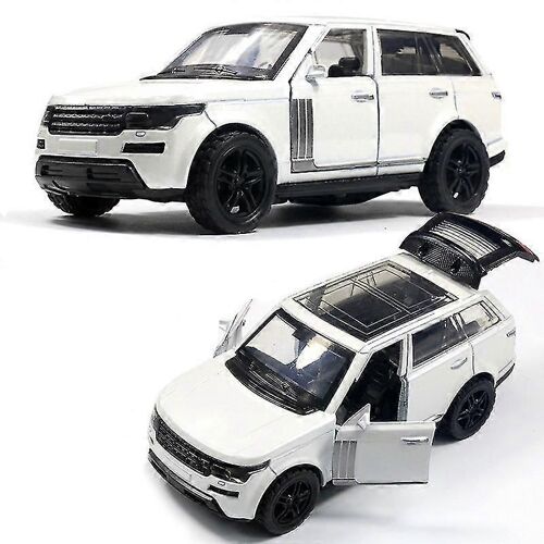 Alloy Off-road Car Model Children's Toy Car Ornament (road H Range Rover-white [silent Light, 12cm, Three Doors])