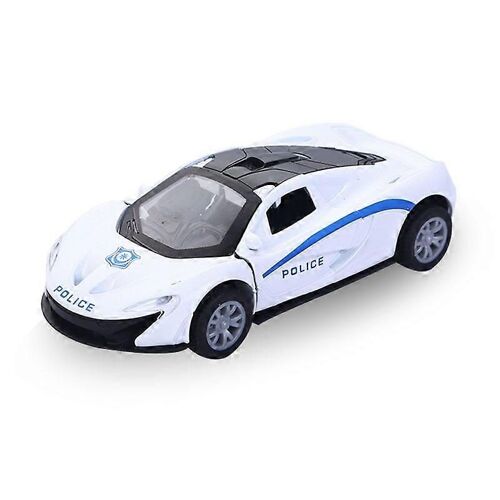 1: 36 alloy police car series model children's toy car ornaments pull back car model boy toy (MKL white, 2 packs)