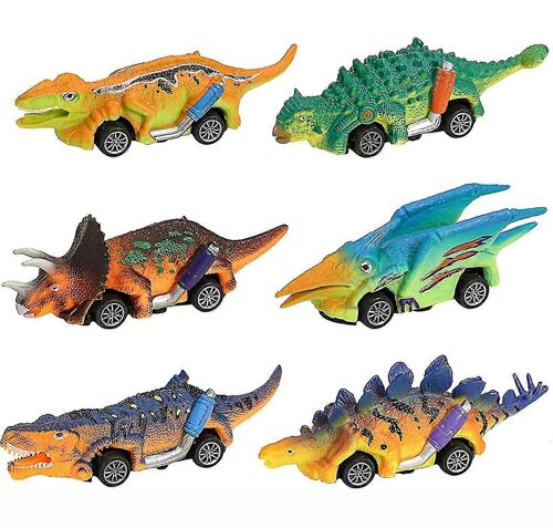 6 Pack Dinosaur Pull Back Cars Dino Toys For Children Boys Christmas Birthday Gift-B