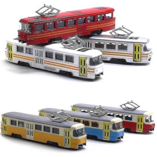 Train Tram Die-cast Toy Car Musical Light-up Children's Toy Holiday Gift Banmo-Jaune Gris