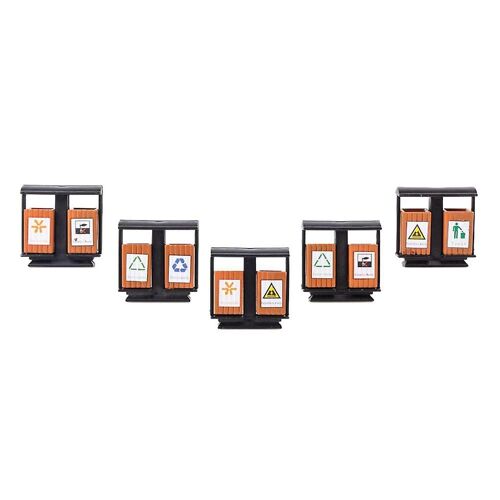 5pcs Plastic Mini Children Kids Classification Curb Bin 1:50