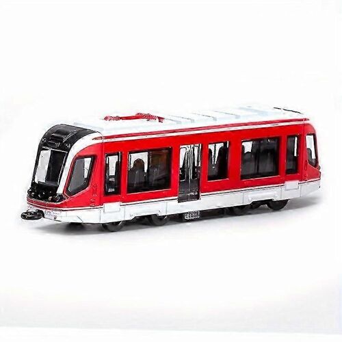Alloy rail car model children's toy train ornaments pull-back car model boy toy""-rouge