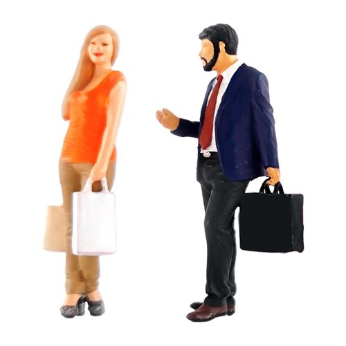1/64 Shopping Figures Character Desktop Decor for Train Street Children Toy style 2 blue
