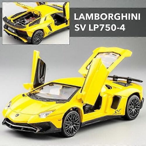 1:32 LP750-4 Alloy children's toy car model gift-Boîte jaune