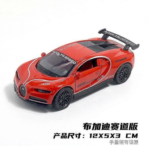 1:36 Diecast Alloy Car Model Childrens Toy Car Open The Door Decoration Cool Racing Car Boy Toys Gift For Kids-Rouge Bugatti