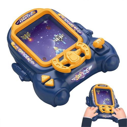 Console de jeu de combat portable, avion de combat amusant, machine de jeu d'aventure révolutionnaire, jouet pour garçons et filles, jeu d'aventure exquis-Bleu
