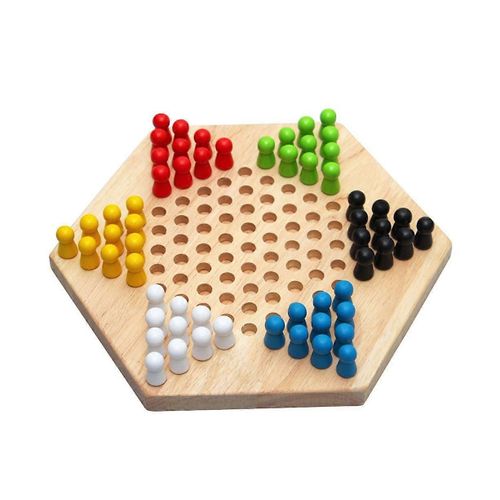 Jeu D'échecs Sautant En Bois Pour Enfants, Jeu De Dames Chinoises, Jouet De Développement