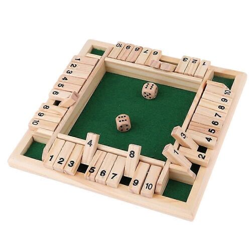 Jeu De Dés En Bois Shut The Box Pour Enfants Et Adultes - Rouge