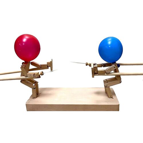 Jeu d'agilité créatif, ballon à nouer, marionnette d'escrime en bois faite à la main