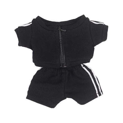 Vêtements de sport, uniformes, manteau, pantalon, vêtements de poupée en peluche de 8"" et 20 cm-Noir