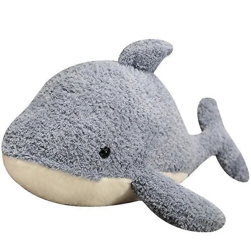 Oreiller de dauphin de dessin animé poupée de baleine en peluche oreiller océan petite poupée de dauphin pour enfants-bleu marine